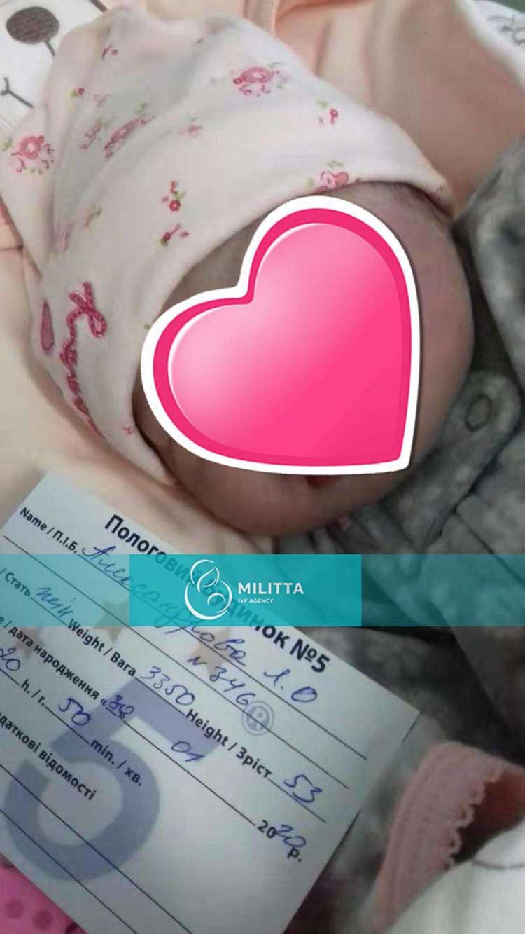 H客户宝宝在乌克兰顺利出生了，孩子重3.35千克，身高53厘米