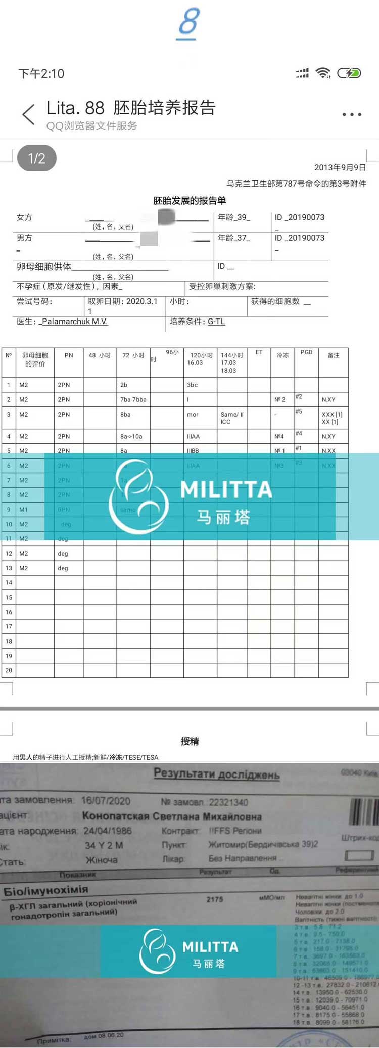 乌克兰代妈到医院做产检