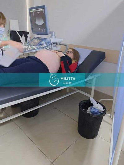 乌克兰试管妈妈在第比利斯的妇产医院做29周+的B超产检
