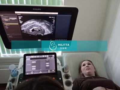 乌克兰二胎客户的试管妈妈来做第二次B超孕检