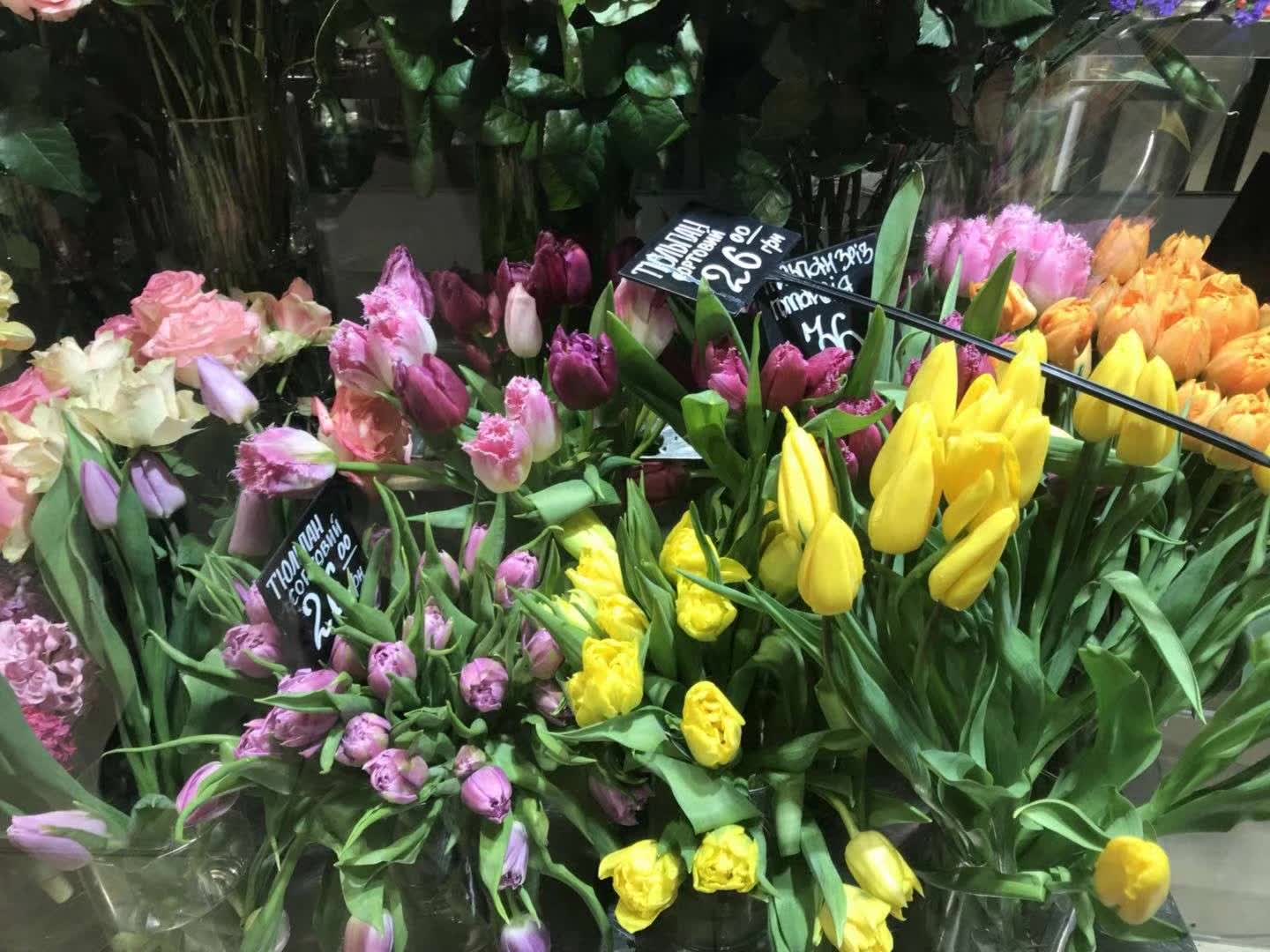 基辅大街上的鲜花店
