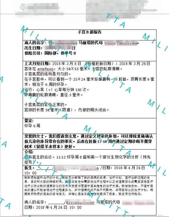 马丽塔的代母验孕