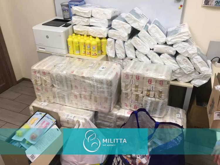 马丽塔帮未能到达乌克兰的爸妈们购置宝宝用品,堆积如山