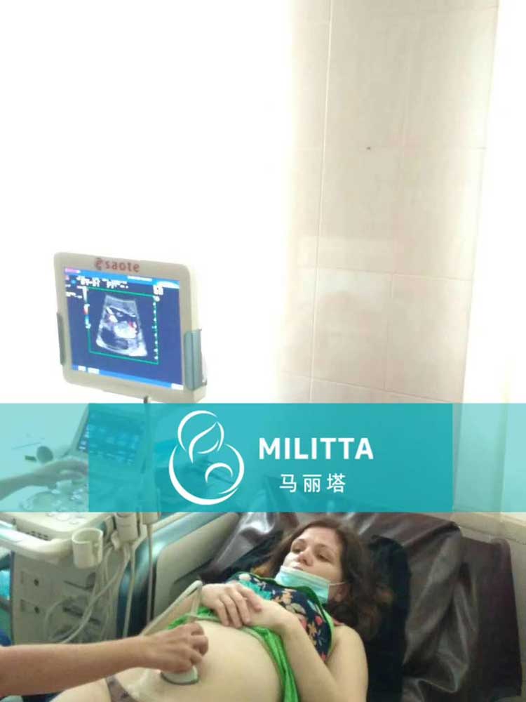 陪同L先生已经怀孕13周的试管到医院做B超