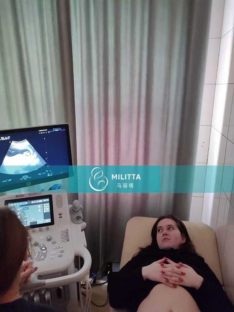 乌克兰试管妈妈孕12周B超