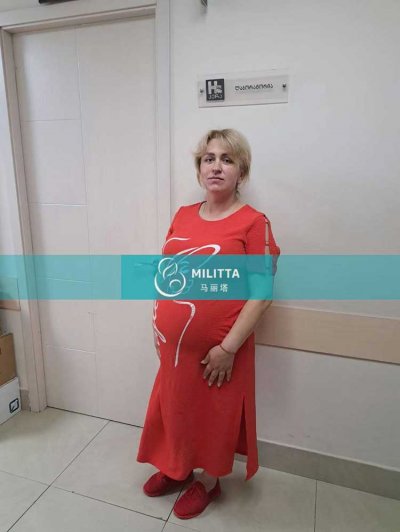 乌克兰试管妈妈在第比利斯做B超检查,已经孕37周+